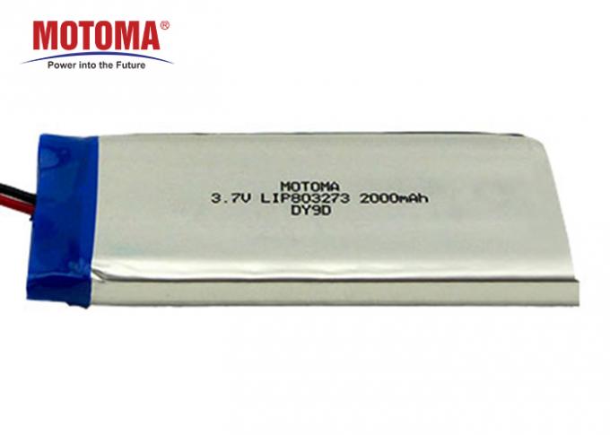 Bateria 803273 3.7V 2000mah de Lipo do de alta capacidade da certificação do UL 0