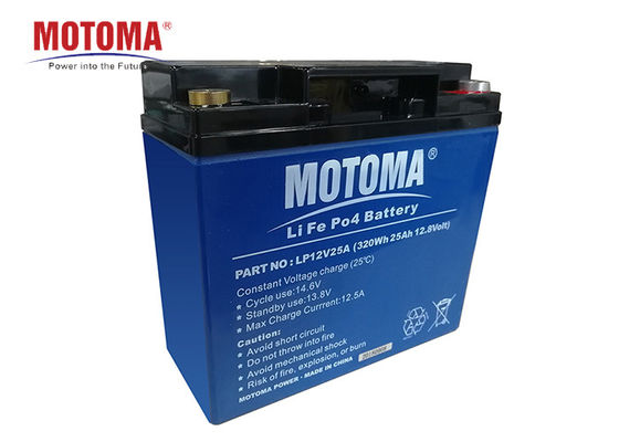 Bateria de lítio de MOTOMA UPS, tempos de ciclo da bateria 4000 de 12v 25ah Lifepo4
